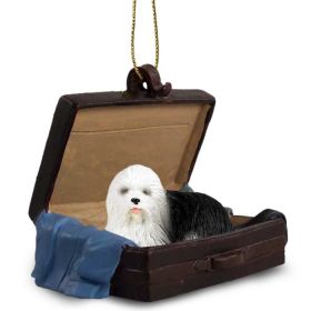 Old English Sheepdog - "Traveling Companion" Suitcase Ornament