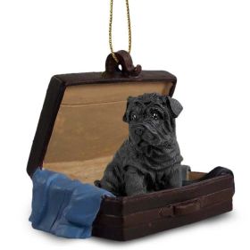 Shar-Pei - Black - "Traveling Companion" Suitcase Ornament