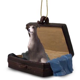 Greyhound - Blue - "Traveling Companion" Suitcase Ornament