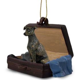 Greyhound - Brindle - "Traveling Companion" Suitcase Ornament