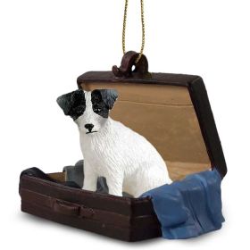 Jack Russell Terrier - Black & White - Rough Coat - "Traveling Companion" Suitcase Ornament