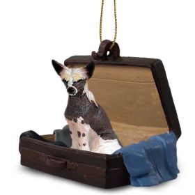 Chinese Crested - "Traveling Companion" Suitcase Ornament