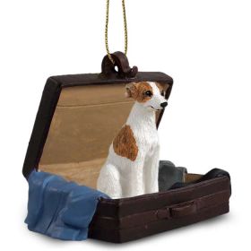 Whippet - Brindle & White - "Traveling Companion" Suitcase Ornament