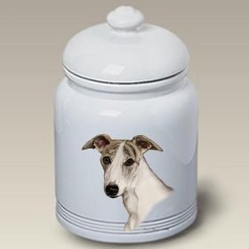 Whippet - Fawn and White - Best of Breed Ceramic Treat Jar