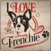 Frenchie - Love My   Novelty Square Sticker Decal