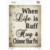 Chinese Shar Pei  Hug A   Novelty Rectangle Sticker Decal