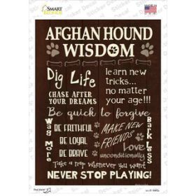 Afghan Hound Wisdom Novelty Rectangle Sticker Decal (Size: Small)