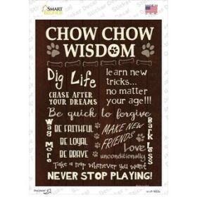 Chow Chow Wisdom Novelty Rectangle Sticker Decal (Size: Small)