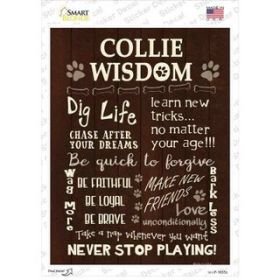 Collie Wisdom  Novelty Rectangle Sticker Decal (Size: Small)