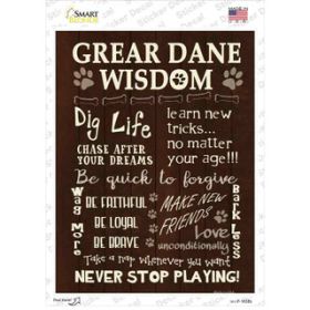 Great Dane Wisdom  Novelty Rectangle Sticker Decal (Size: Small)