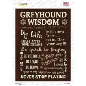 Greyhound Wisdom  Novelty Rectangle Sticker Decal (Size: Small)