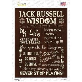 Jack Russell Wisdom  Novelty Rectangle Sticker Decal (Size: Small)