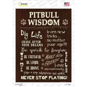 Pitbull Wisdom  Novelty Rectangle Sticker Decal (Size: Small)