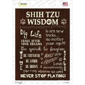 Shih Tzu Wisdom  Novelty Rectangle Sticker Decal (Size: Small)