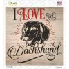 Dachshund - Love My   Novelty Square Sticker Decal