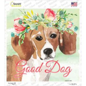 Beagle Good Dog Novelty Square Sticker Decal (Size: Small)