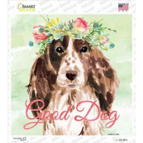 Cocker Spaniel Good Dog  Novelty Square Sticker Decal (Size: Small)