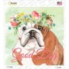 Bulldog Good Dog Novelty Square Sticker Decal